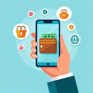محفظة رقمية على شاشة هاتف